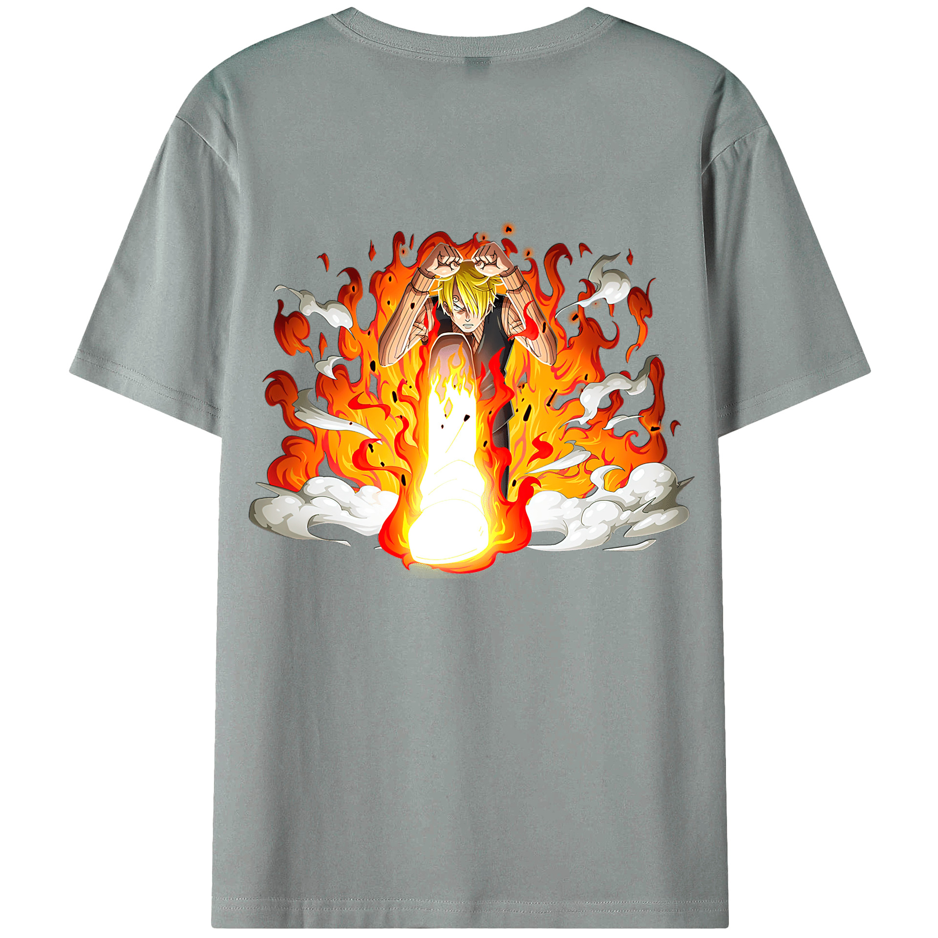 （画像用） ワンピース サンジ ONE PIECE Sanji 綿100％ メンズ半袖Tシャツ（バックプリント） 通気性